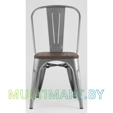 Стул Stool Group Tolix wood (серебристый матовый) картинка 2